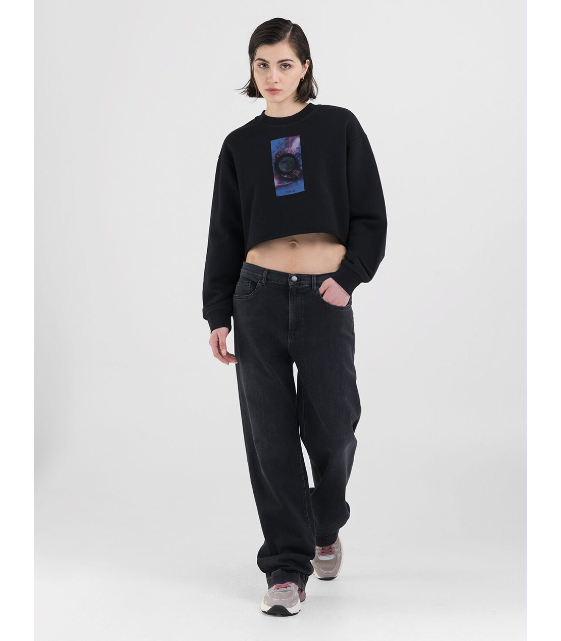 クロップドコットンフリース 詳細画像 ブラック 4